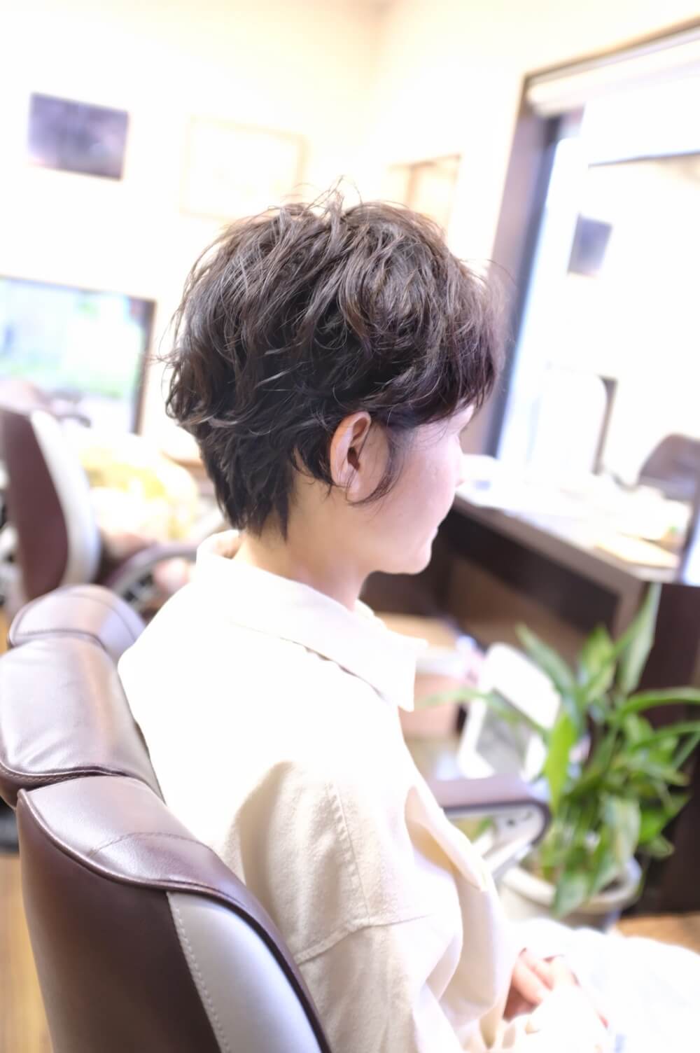 つむじ割れを解消するレディースショートパーマのビフォーアフター