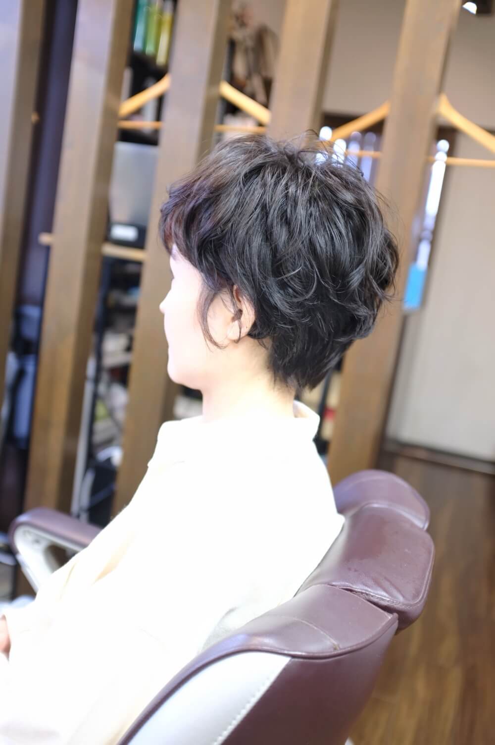 つむじ割れを解消するレディースショートパーマのビフォーアフター